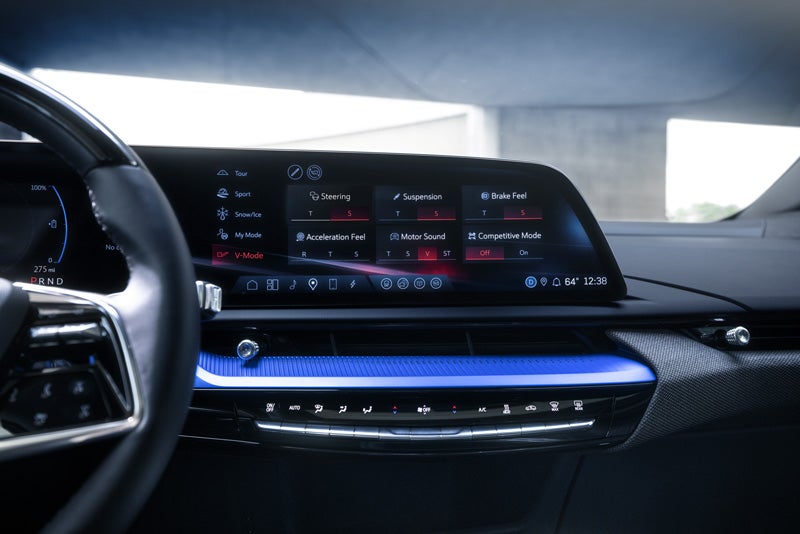 The 2026 OPTIQ-V Display Screen Displaying the V-Mode Settings | CadillacDemo1 in Derwood MD